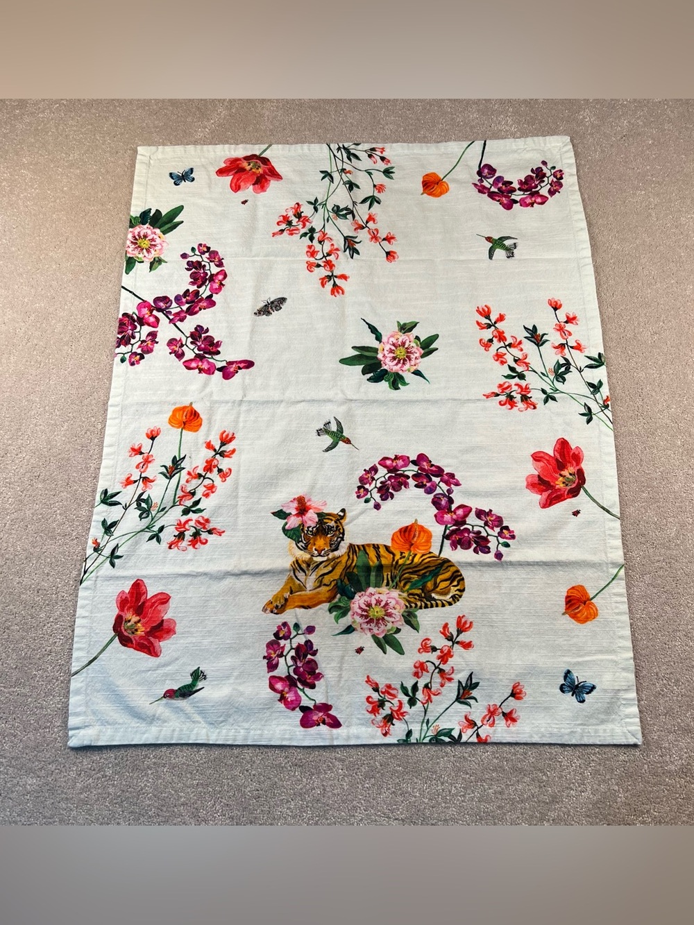 Anthropologie Nathalie Lete Helena Floral Tiger Dish Towel